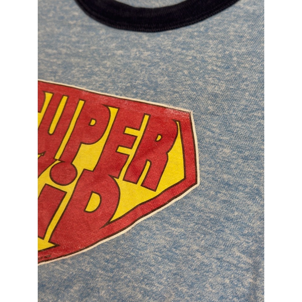 Vintage Russell Athletic Super Kid Ringer T-Shirt Made USA Blue Small - Picture 10 of 16